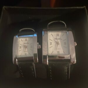 NEW IN BOX from PALM CASINO HIS/HERS QUARTZ WATCH STAINLESS STEEL,MADE IN CHINA